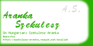 aranka szekulesz business card